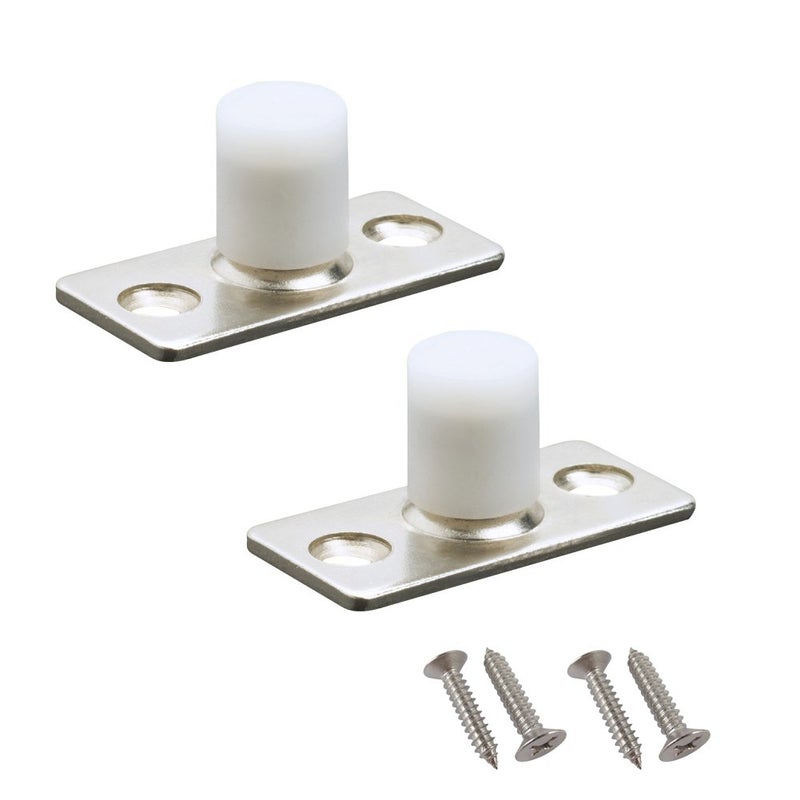 DEEKOUDT 2 Piece Sliding Barn Door Roller Guide, Nylon Guide Wheels Floor Rail Roller Flexible Heavy Duty Metal Hardware for Home Door Cabinets - Image 1